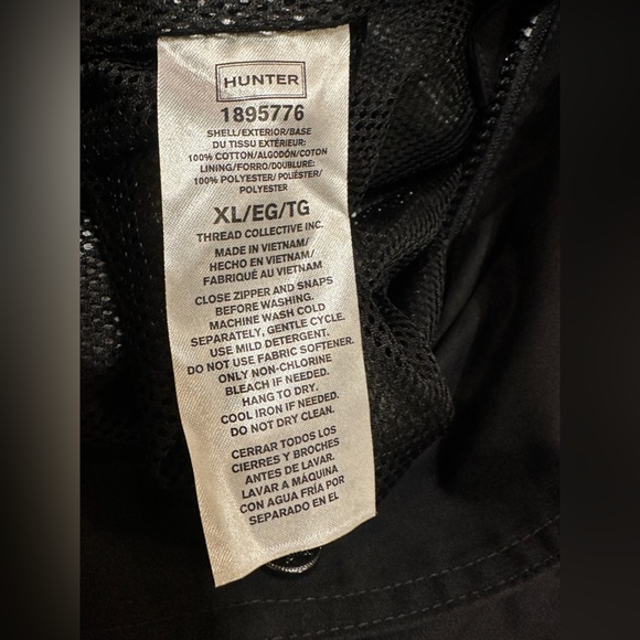 Hunter Women’s Water Resistant Cotton Smock Jacket Black Size XL NWT - Picture 10 of 14